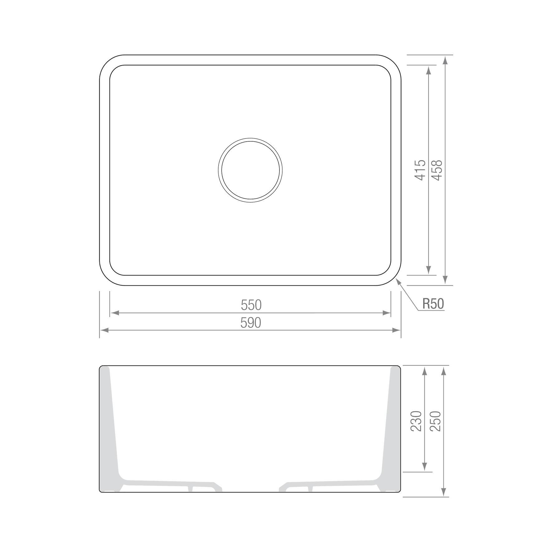 FREGADERO CERAM FG 60 1C blueprint