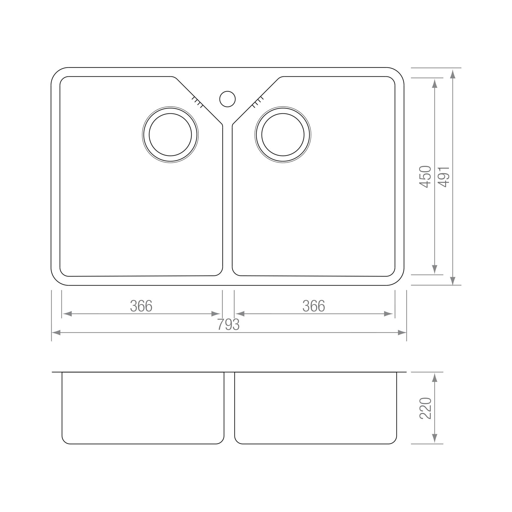 FREGADERO CERAM FG 80 2C blueprint