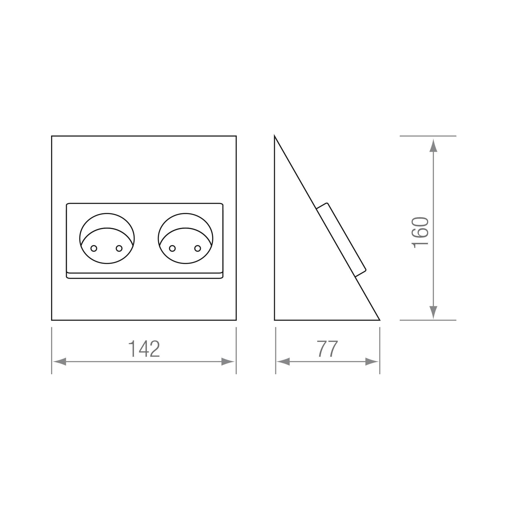 LIGHT SII CUÑA DOBLE 2 SCHUKO blueprint