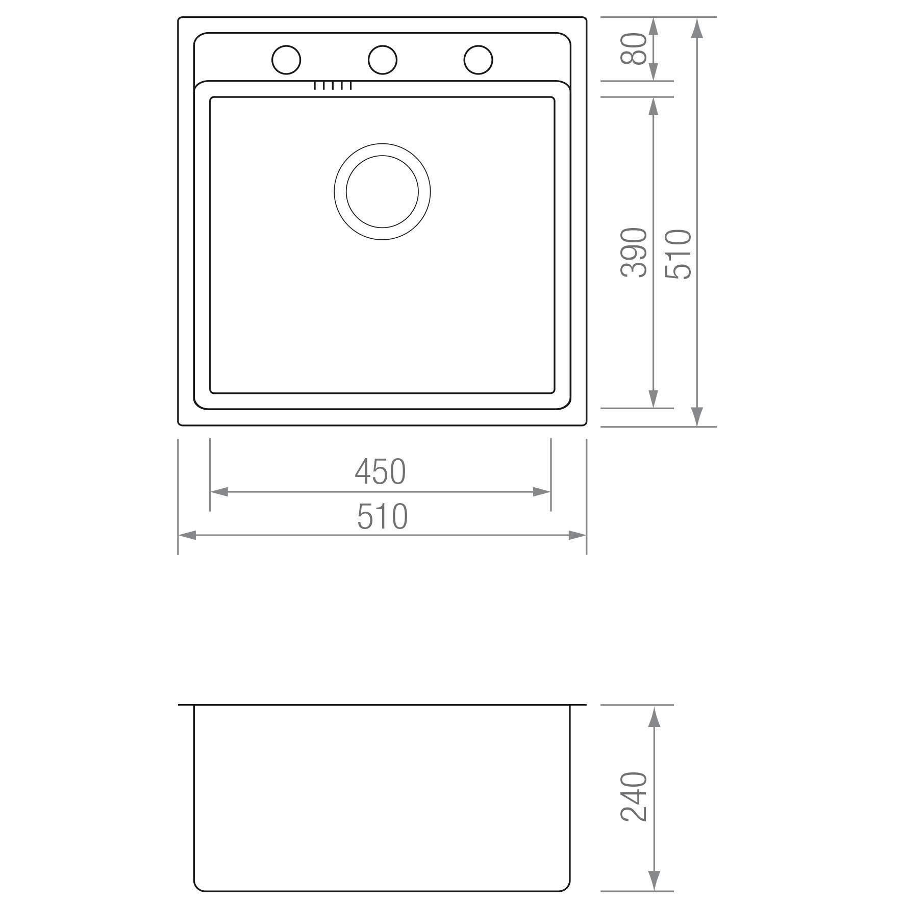 FREGADERO GRT S 51 GRIS blueprint
