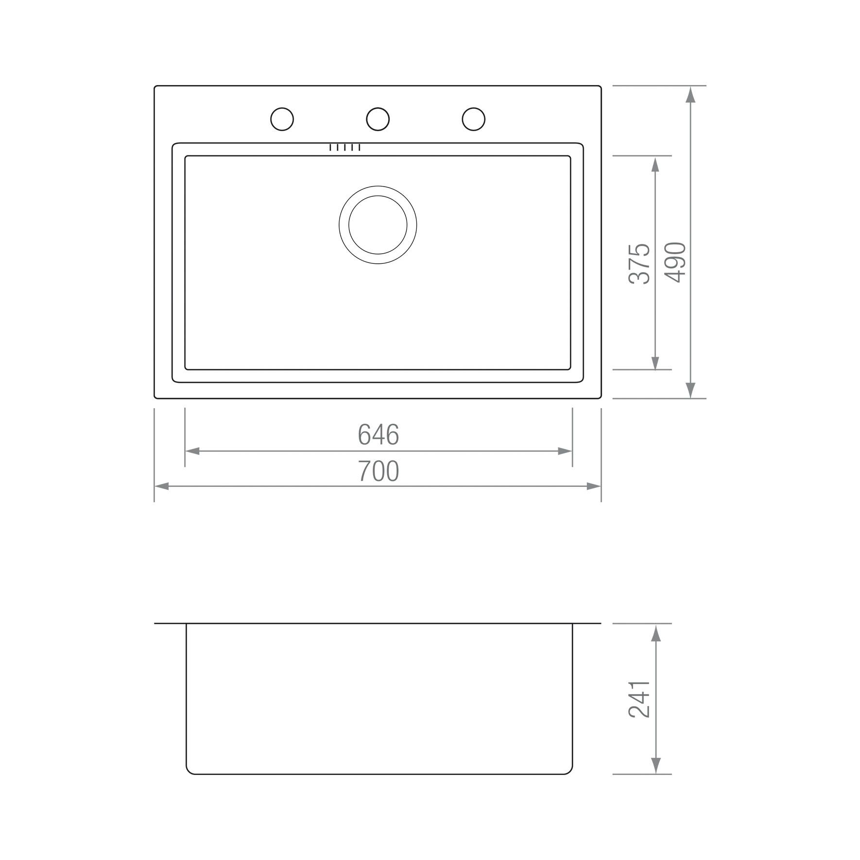FREGADERO GRT S 70 ÁRTICO blueprint