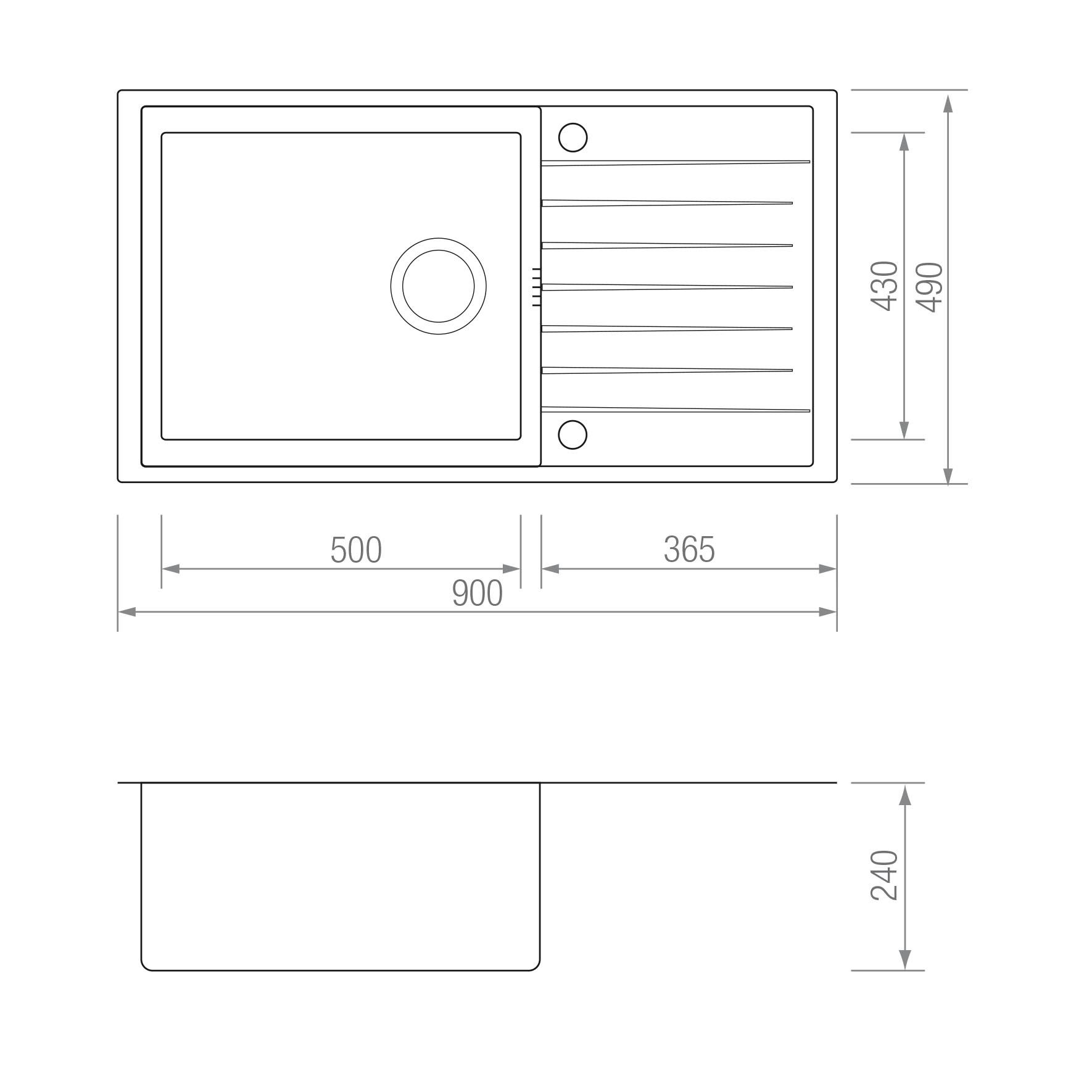 FREGADERO GRT CE 90 ÁRTICO blueprint