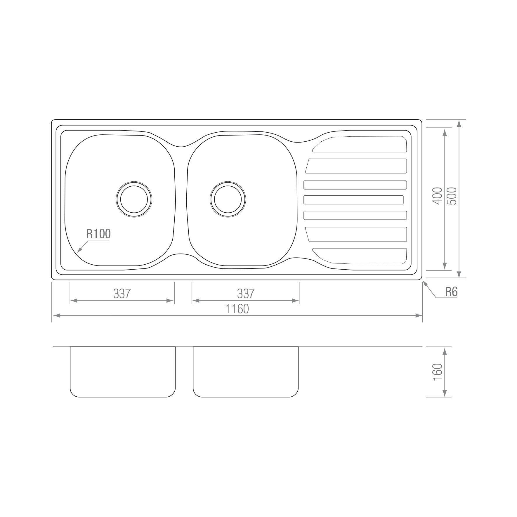 FREGADERO HF 116 2CE (REVERSIBLE) blueprint