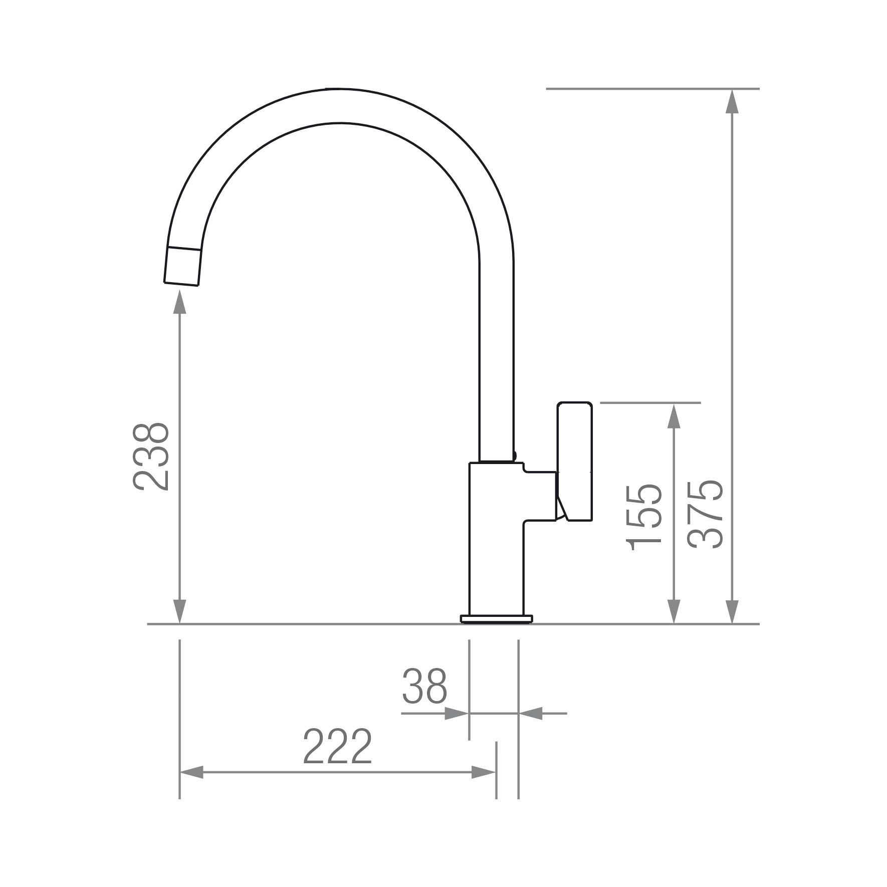 GRIFO LINE INOX 316 C blueprint