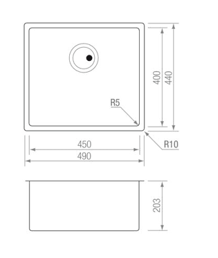 Fregadero R5 TI 4540 blueprint