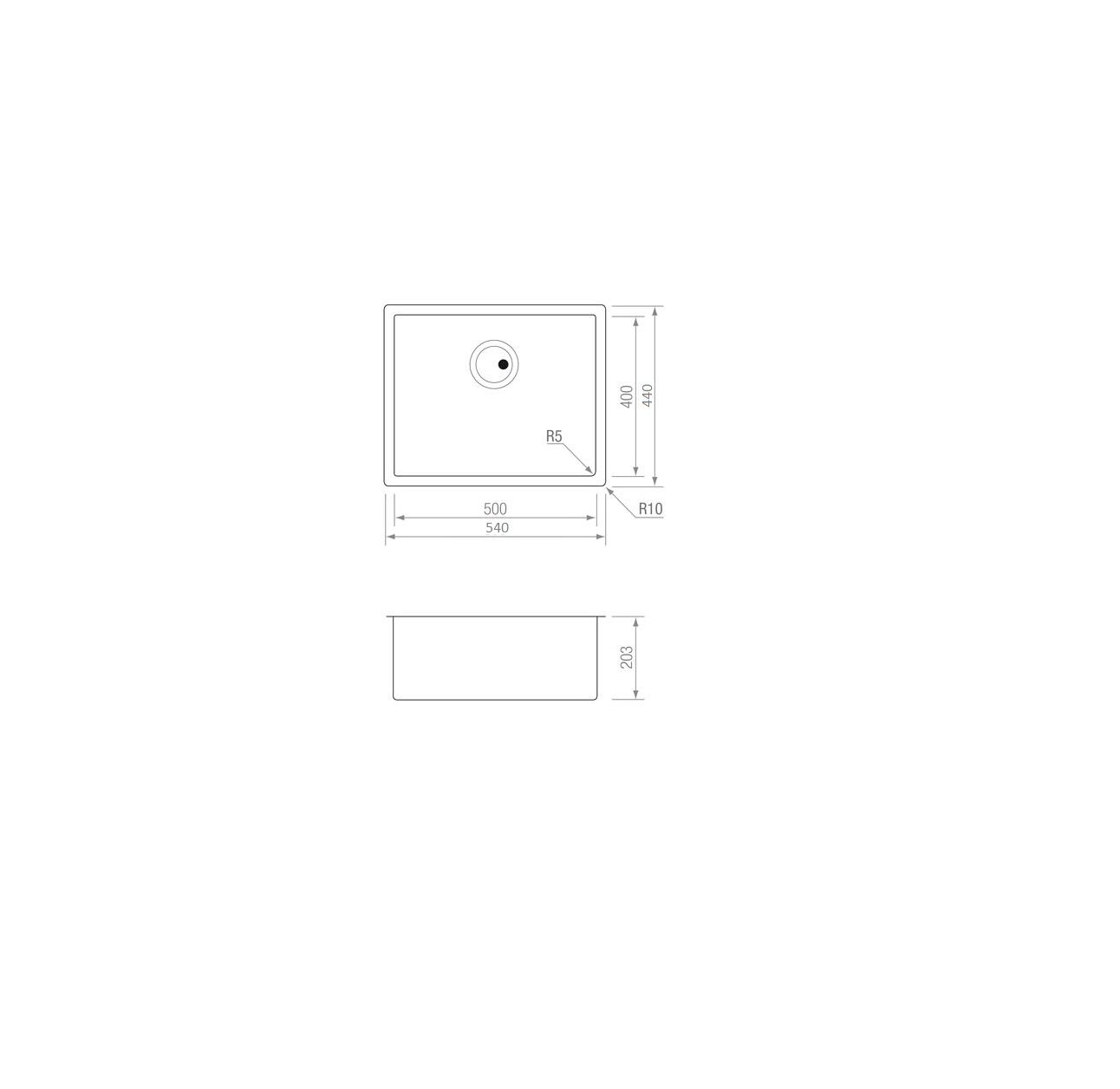 Fregadero R5 TI 5040 blueprint