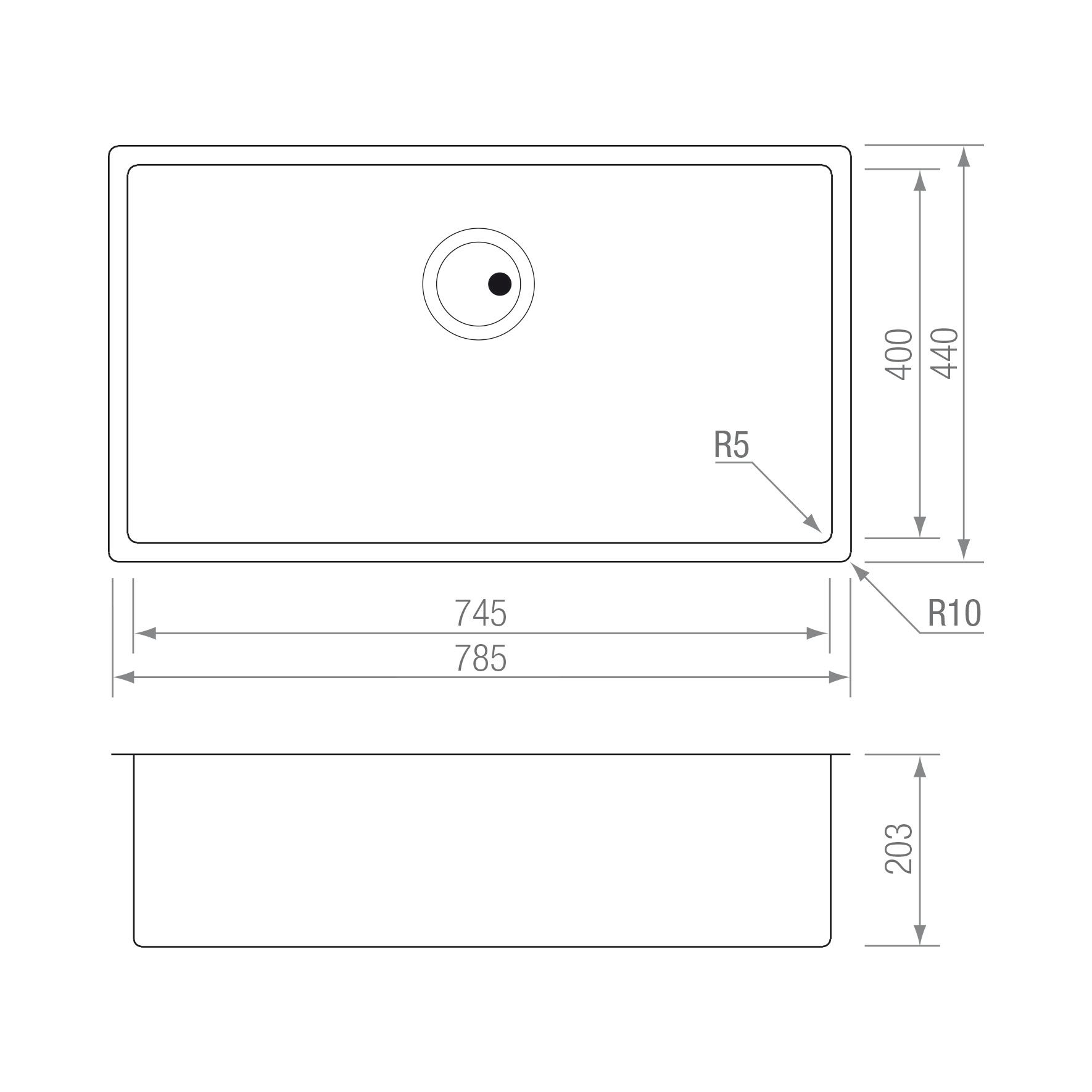 Fregadero R5 TI 7440 blueprint