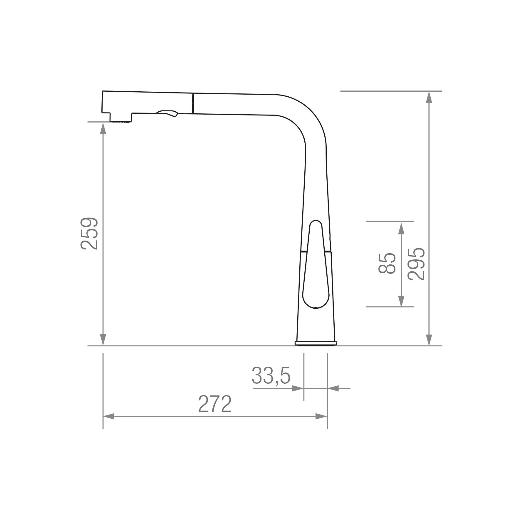 GRIFO TEIDE SHOWER INOX blueprint