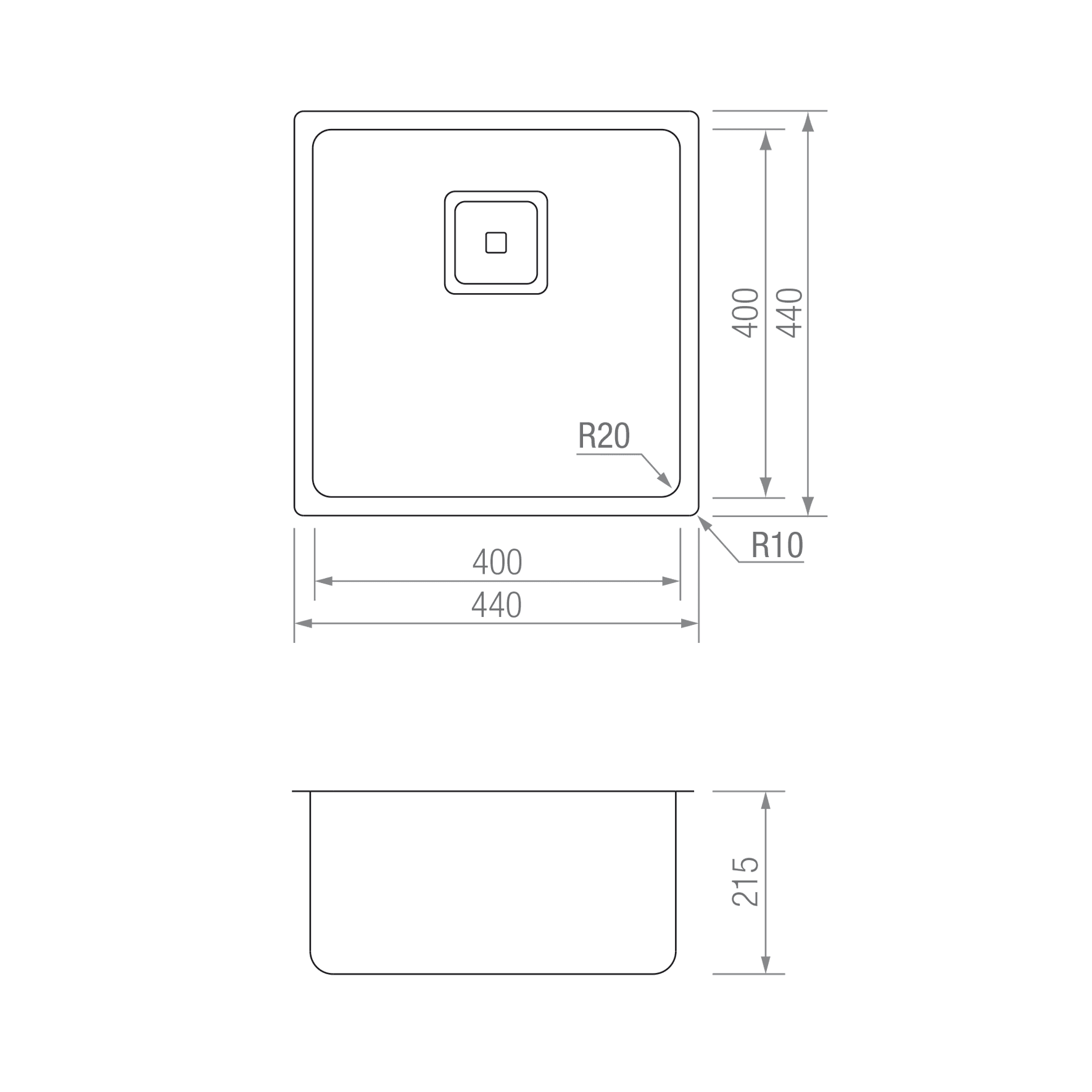 FREGADERO ZEN TI Q 4040 blueprint