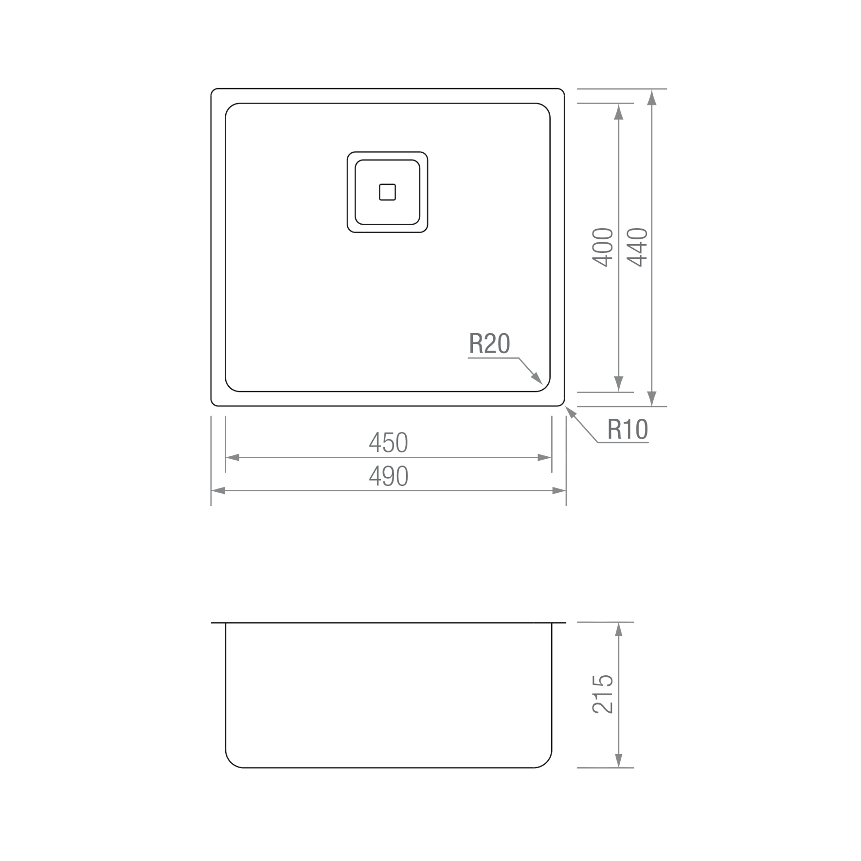 FREGADERO ZEN TI Q 4540 blueprint