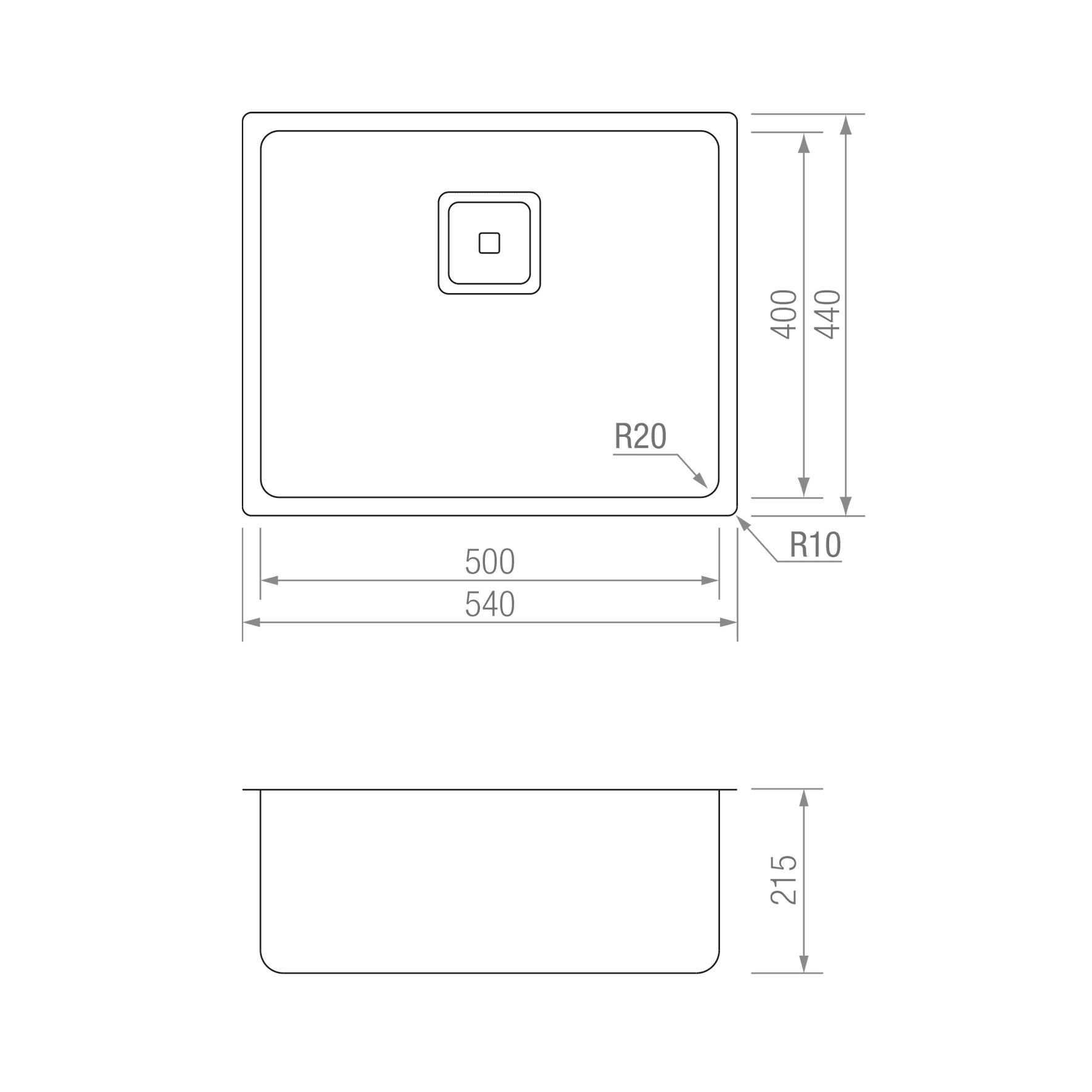 FREGADERO ZEN TI Q 5040 blueprint