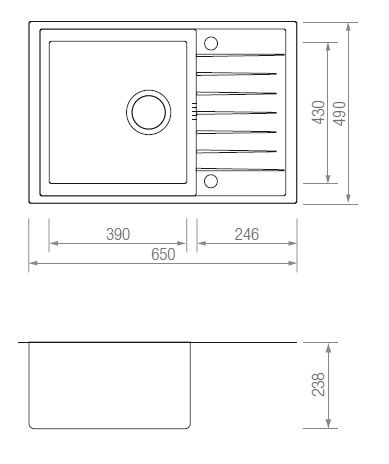 FREGADERO GRT CE 65 NEGRO blueprint