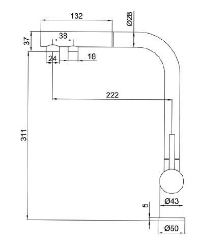 GRIFO OSMO EXTRAÍBLE NEGRO blueprint